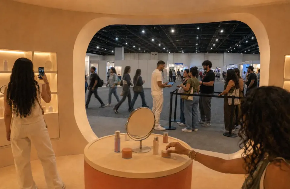 Activation booth with a crowd