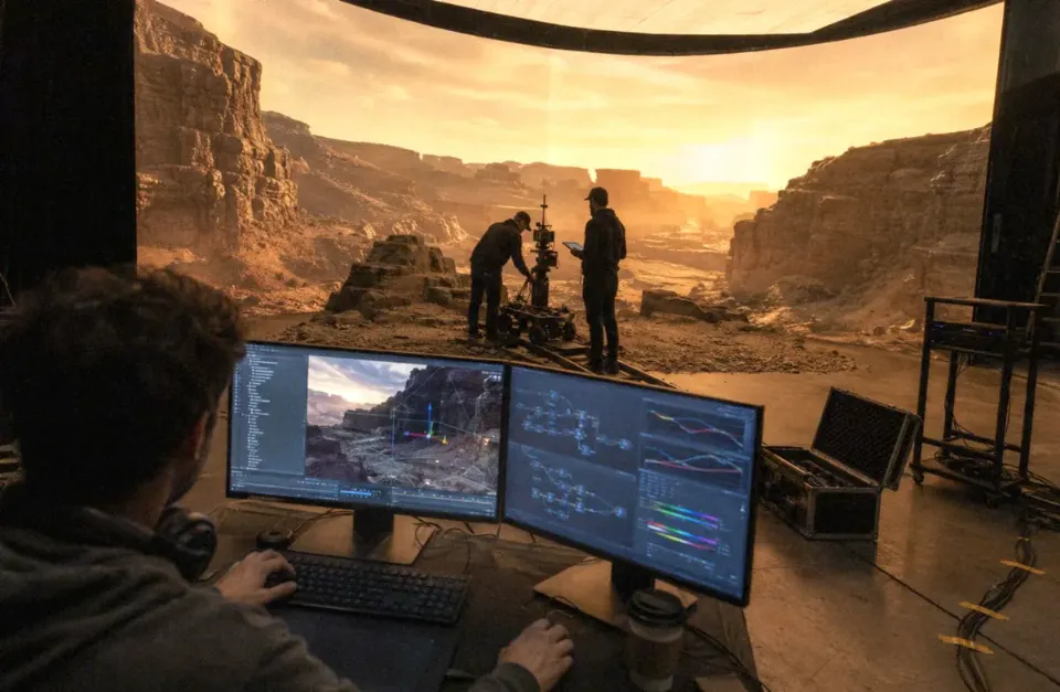 Virtual production set
